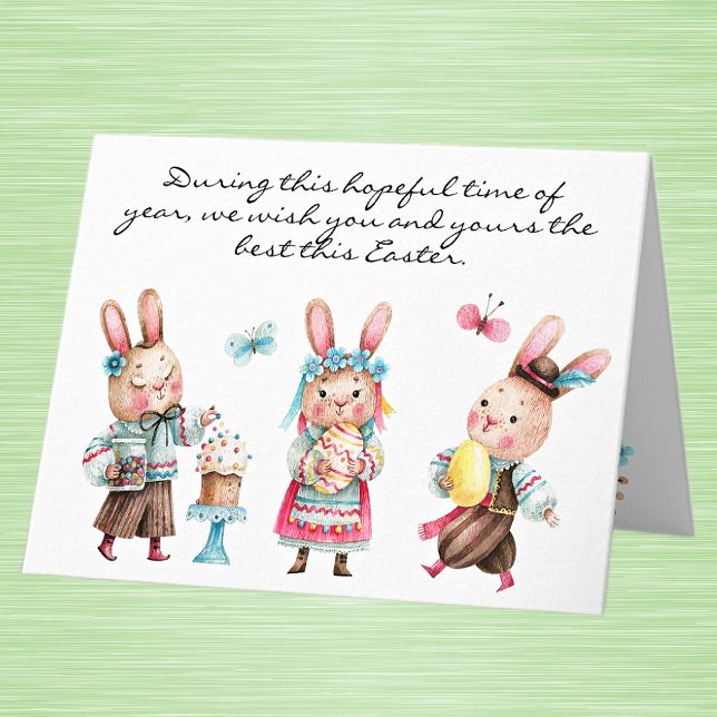 Watercolor Whimsical Easter Blessing Note Card (Creator Uploaded)