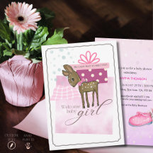 Watercolor Whimsical Fawn Deer Baby Shower