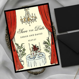 Watercolor Whimsical Glamour Save the Date Invitation