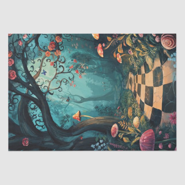 Watercolor Whimsical Wonderland Path Tissue Paper (Front)