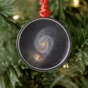 Watercolor Whirlpool Galaxy Holiday Ornament
