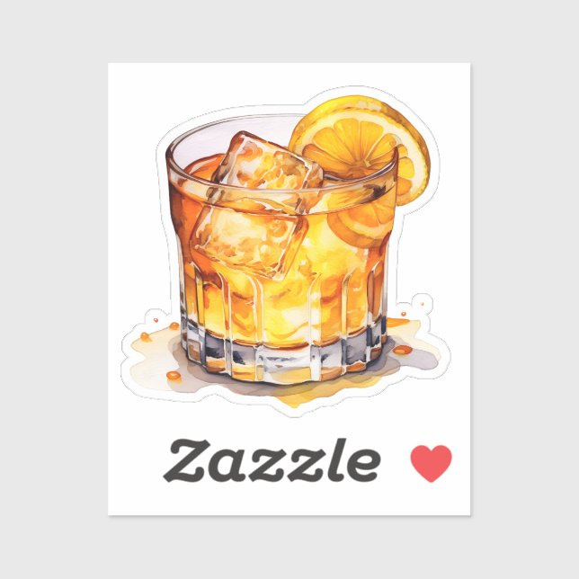 Watercolor Whiskey Drink (Sheet)