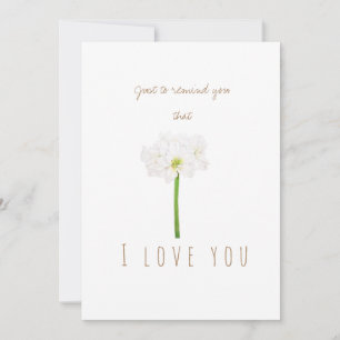 watercolor white Amaryllis flowers greeting card