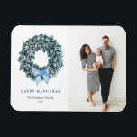 Watercolor White Berry Wreath Happy Hanukkah Photo Magnet<br><div class="desc">Happy Hanukkah! Celebrate the joyous Festival of Lights with our customisable photo Hanukkah magnet! This festive magnet allows you to showcase your favourite memories while adding a personal touch to your holiday decor. This photo Hanukkah magnet features a watercolor white winter berry wreath. Personalise by adding your details. An ideal...</div>