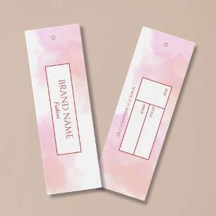 Watercolor White Branding Hang tag   Pink