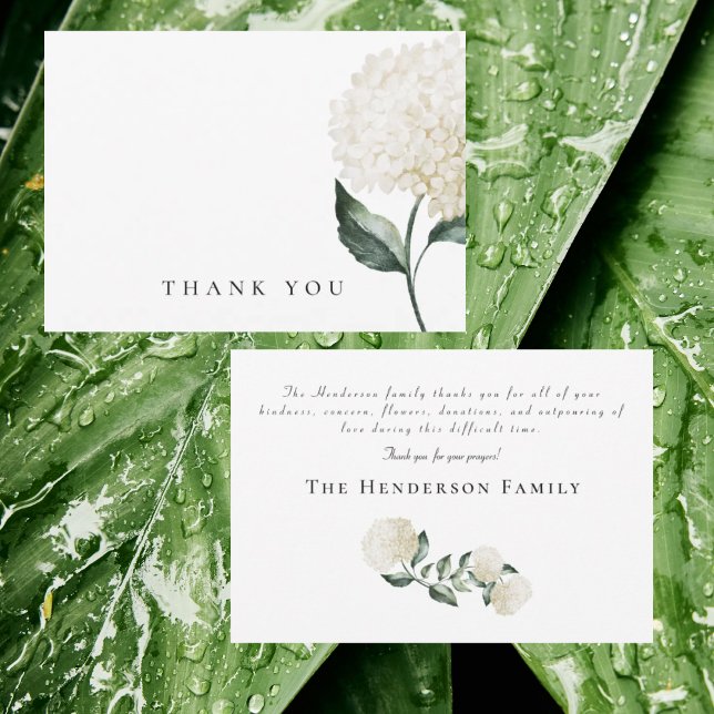 Watercolor White Hydrangea Funeral Thank You (Creator Uploaded)