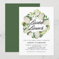 Watercolor White Hydrangea Wreath Bridal Brunch