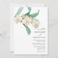 Watercolor White Orchids Floral Wedding