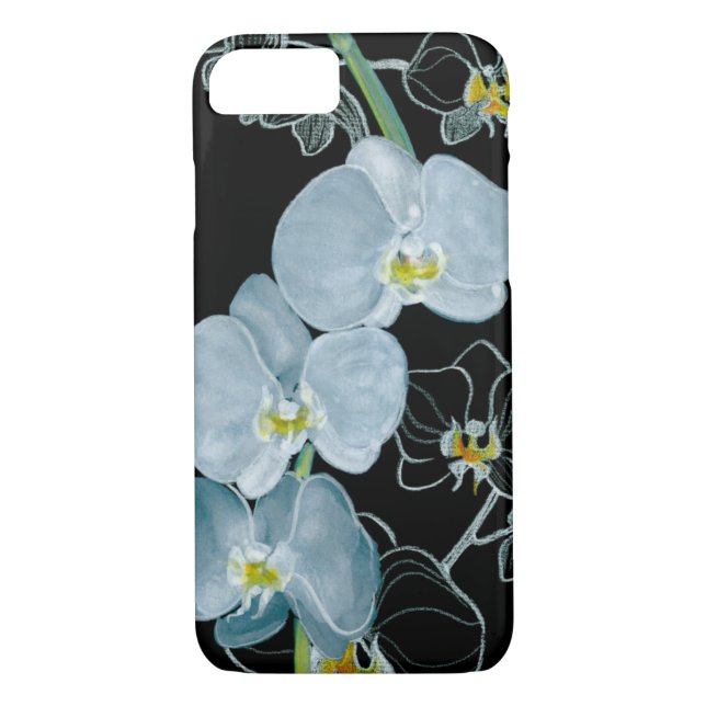 Watercolor White Orchids Pattern Case-Mate iPhone Case (Back)