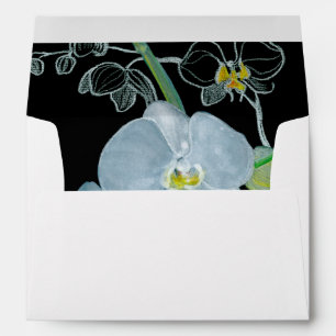 Watercolor White Orchids Pattern Envelope