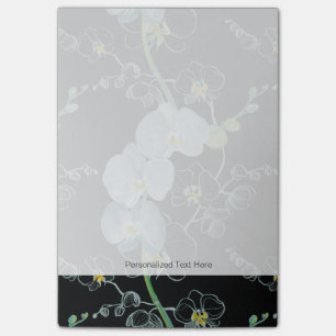 Watercolor White Orchids Pattern Post-it Notes