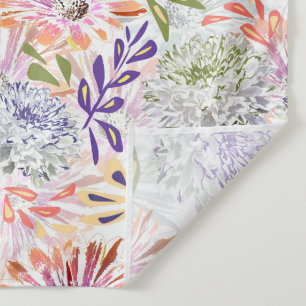 Watercolor white, pink flowers  tapestry