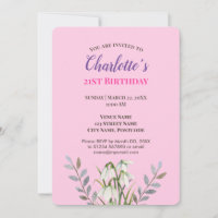 Watercolor White Snowdrops Illustration Birthday