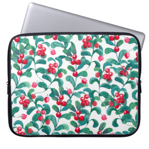 Watercolor wild berries, seamless pattern. laptop sleeve