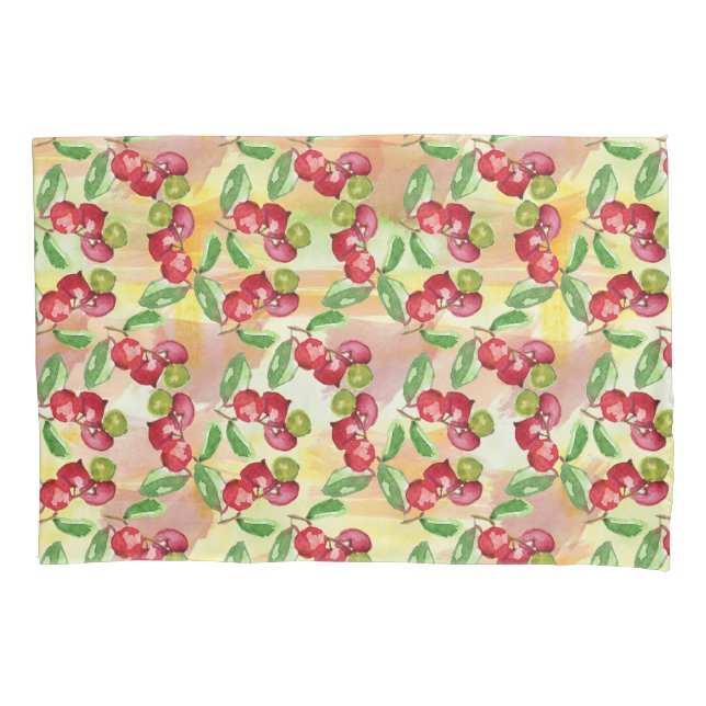 Watercolor wild berry pillowcase (Front)