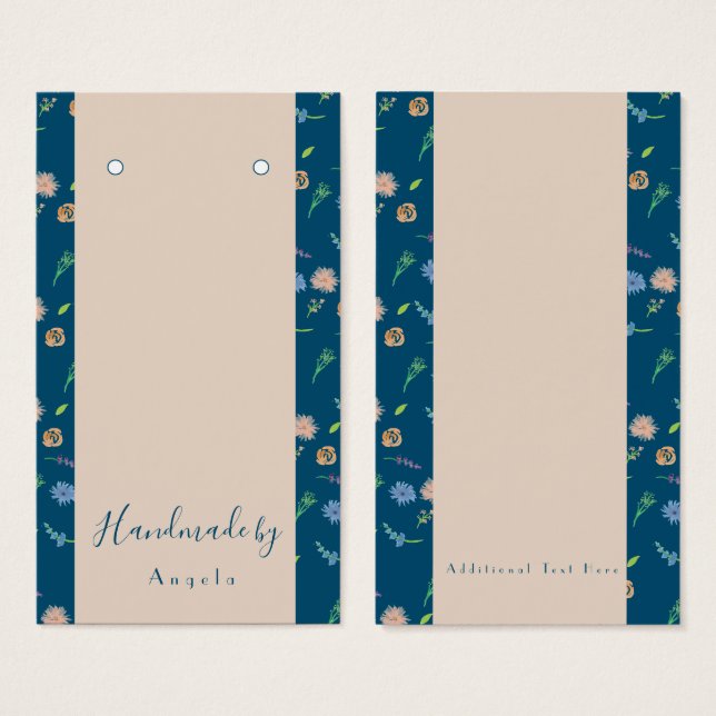 Watercolor Wild Florals Botanical Display Card (Front & Back)