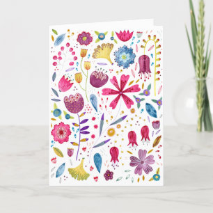 Watercolor Wild Flower Modern Painting Greetings Announcement