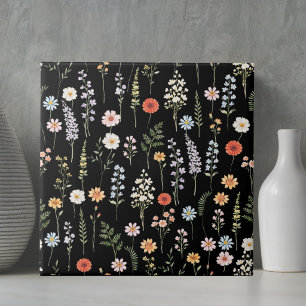Watercolor Wild Flowers Floral Botanical Pattern Tile