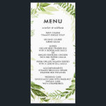 Watercolor Wild Green Foliage Wedding Menu Card<br><div class="desc">An elegant and whimsical menu card featuring watercolor green foliage. This card will be perfect for beach,  summer,  spring,  and boho-themed events. Matching items are available.</div>