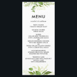 Watercolor Wild Green Foliage Wedding Menu Card II<br><div class="desc">An elegant and whimsical menu card featuring watercolor green foliage. This card will be perfect for beach,  summer,  spring,  and boho-themed events. Matching items are available.</div>