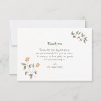 Watercolor Wild Hazel Sympathy Thank You Card