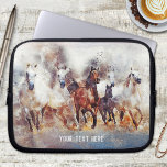 Watercolor Wild Running Horses Laptop Sleeve<br><div class="desc">Laptop sleeve featuring a watercolor image of wild running horses. Beautiful for any animal lover,  and of course especially horse lovers.</div>