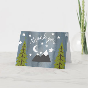 Watercolor Wilderness Stars Thank You Card