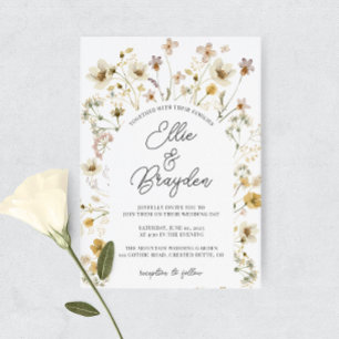 Watercolor Wildflower Arch Wedding Invitation