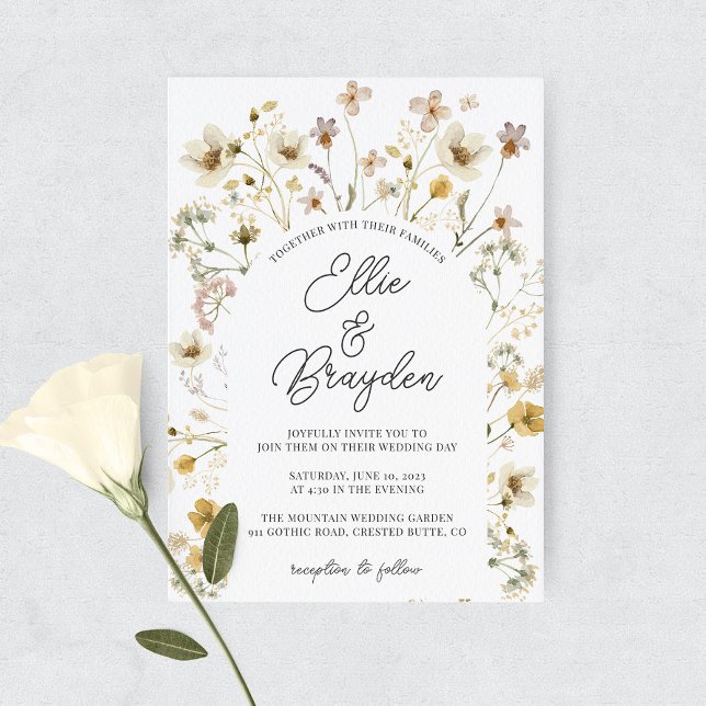 Watercolor Wildflower Arch Wedding Invitation (Creator Uploaded)