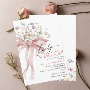 Watercolor Wildflower Baby in Bloom Baby shower I Invitation
