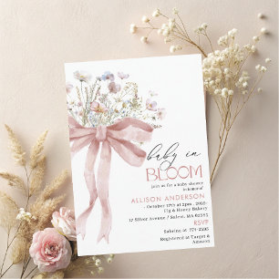 Watercolor Wildflower Baby in Bloom Baby shower Invitation