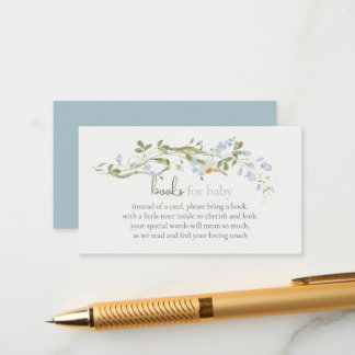 Watercolor Wildflower Baby Shower Books for Baby Enclosure Card