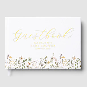 Watercolor Wildflower Baby Shower Guest Book