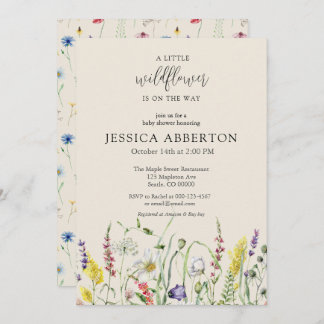 Watercolor Wildflower Baby Shower Invitation