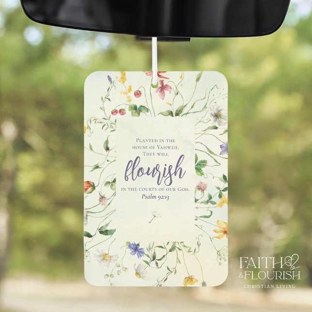 Watercolor Wildflower Bible Scripture Car Air Freshener (Creator Uploaded)