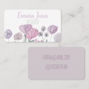Watercolor Wildflower Blooms Business Card