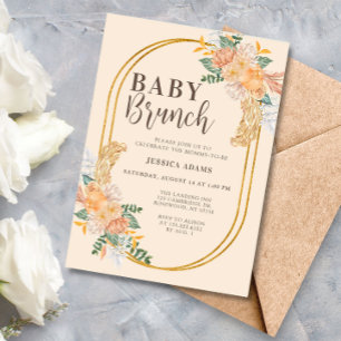 Watercolor Wildflower Boho Baby Brunch Invitation