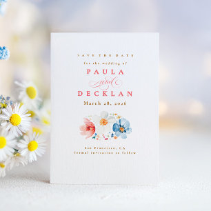 Watercolor Wildflower Boho Save the Date