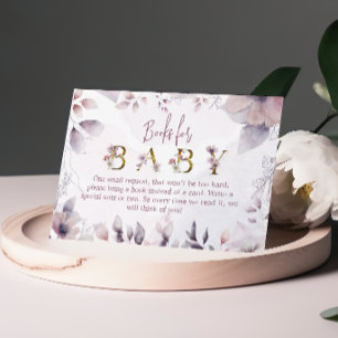Watercolor Wildflower Books for Baby Request Enclosure Card