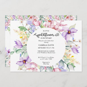 Watercolor Wildflower    Botanical Baby Shower Inv Invitation