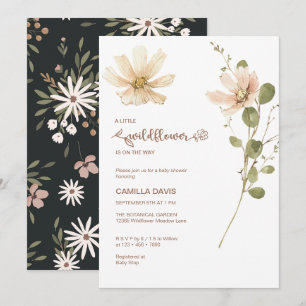 Watercolor Wildflower Botanical Baby Shower Invitation