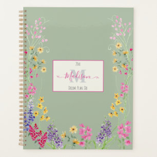Watercolor Wildflower Botanical Wreath Planner