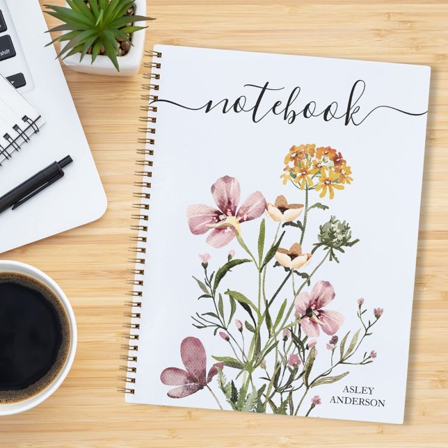 Watercolor Wildflower Bouquet #1 Notebook (In situ)