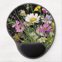 watercolor wildflower bouquet on black background