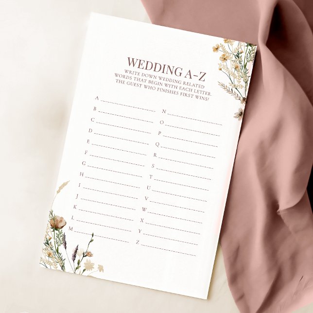 Watercolor Wildflower Bridal Shower A-Z Game (Creator Uploaded)