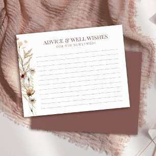 Watercolor Wildflower Bridal Shower Advice Card