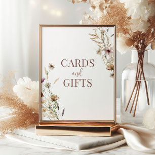 Watercolor Wildflower Bridal Shower Cards & Gifts Poster