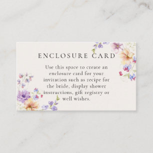 Watercolor Wildflower Bridal Shower Enclosure Card