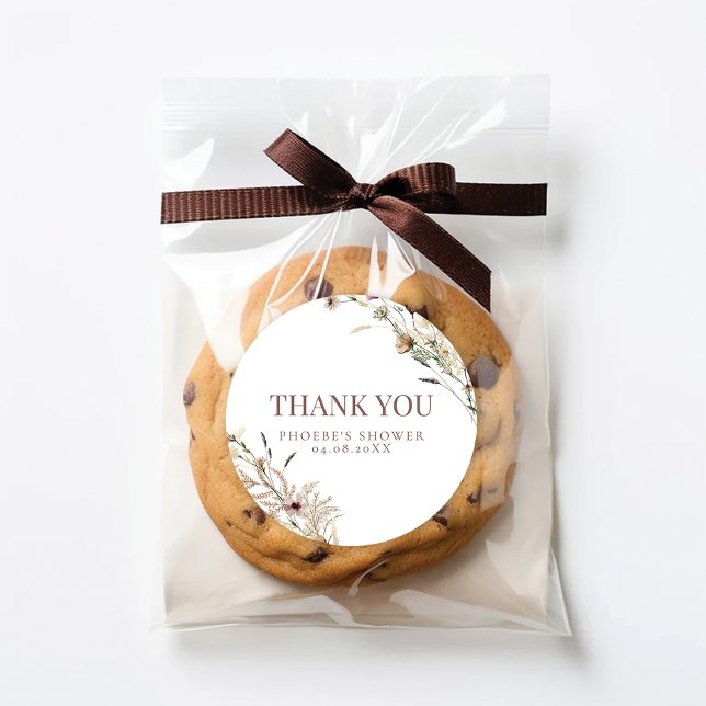 Watercolor Wildflower Bridal Shower Favour Sticker (Creator Uploaded)