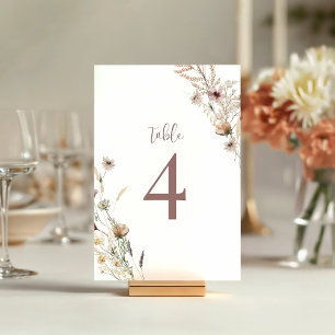 Watercolor Wildflower Bridal Shower Flat Table Number